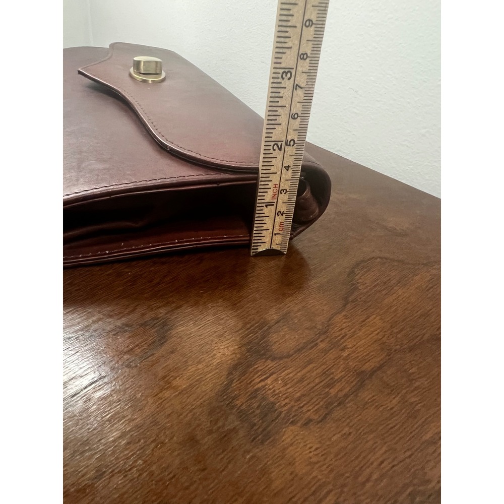Wilson's Leather Clutch Removable Strap 90's Retro Vintage Burgundy Brown Bag - Picture 10 of 10